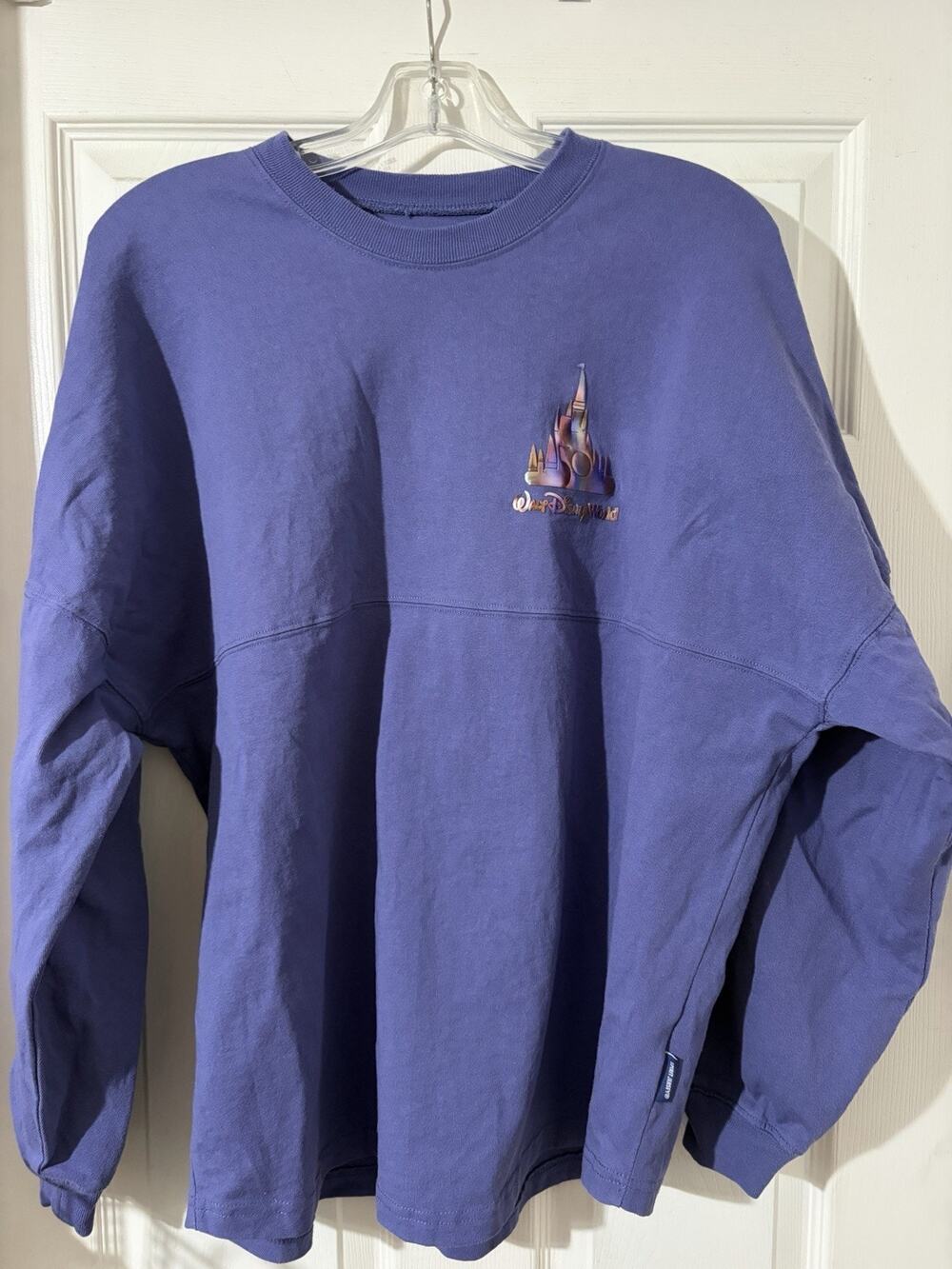 Walt Disney World 50th Anniversary Spirit Jersey Sz M Long Sleeve Purple Gold